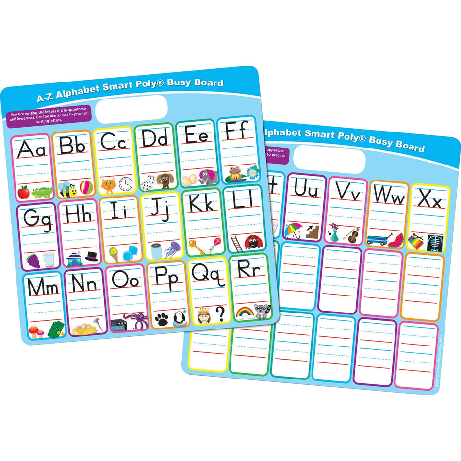 Ashley ABC Fill In Smart Poly Busy Board - 10.8" (0.9 ft) Width x 10.8" (0.9 ft) Height - Poly-coated Cardboard Surface - Square - 1 Each