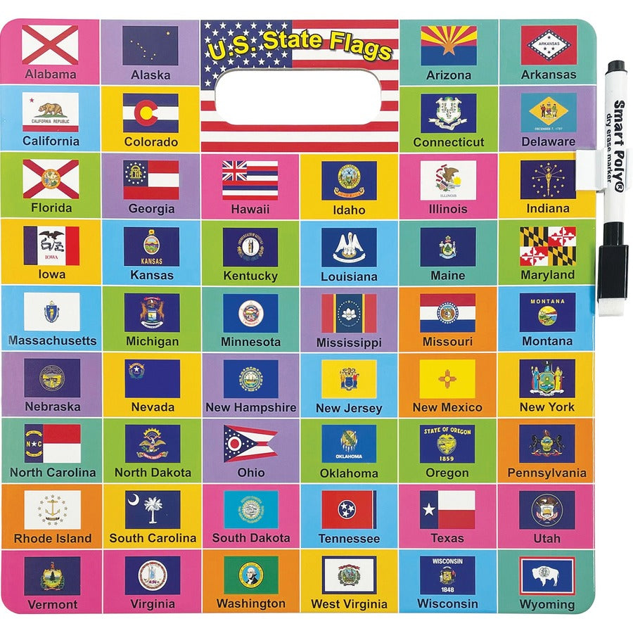 Ashley U.S. Map/Flags Smart Poly Busy Board - Rear