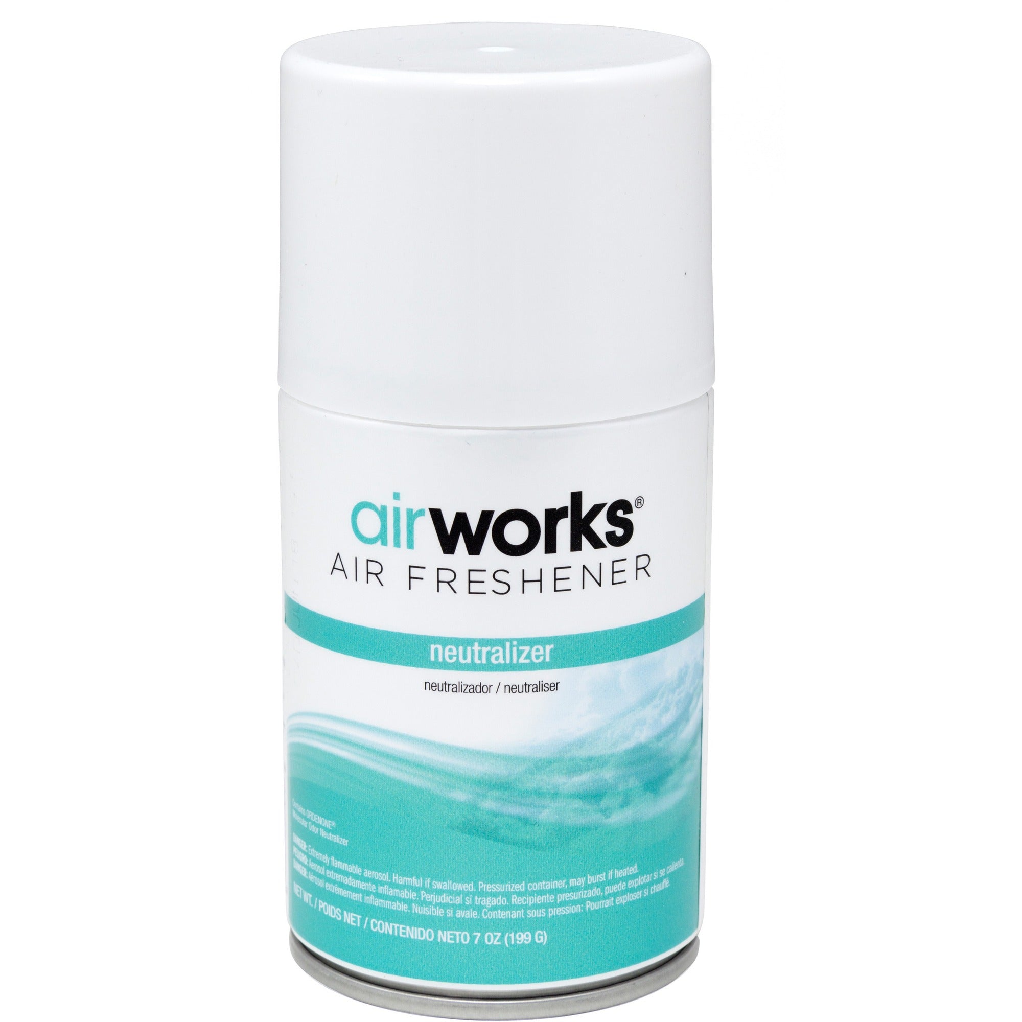 AirWorks Metered Aerosol Air Freshener - Spray - 6000 ftÔøΩ - 7 fl oz (0.2 quart) - Neutralizer - 30 Day - Wall Mountable, VOC Compliant - 12 / Carton