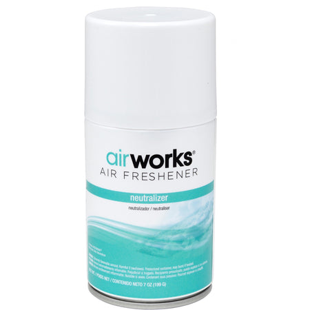 AirWorks Metered Aerosol Air Freshener - Spray - 6000 ftÔøΩ - 7 fl oz (0.2 quart) - Neutralizer - 30 Day - Wall Mountable, VOC Compliant - 12 / Carton
