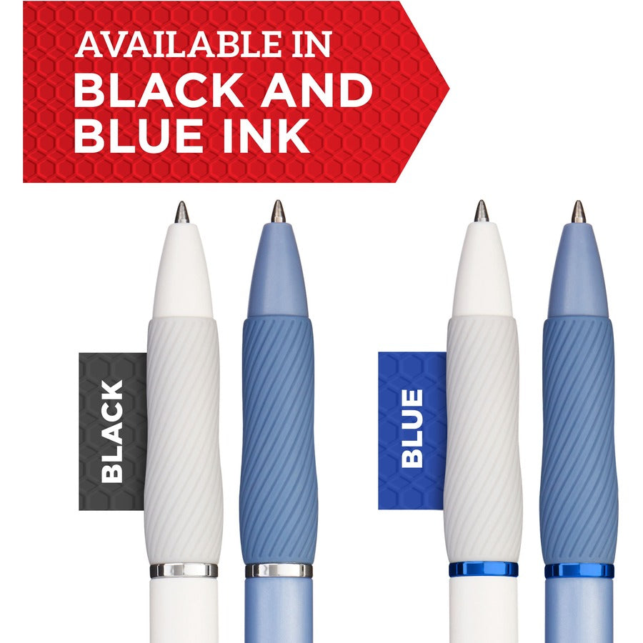 Sharpie S-Gel Pens - 0.7 mm Medium Pen Point - Black Ink - Gel-based - White Metal Barrel - 8 / Pack
