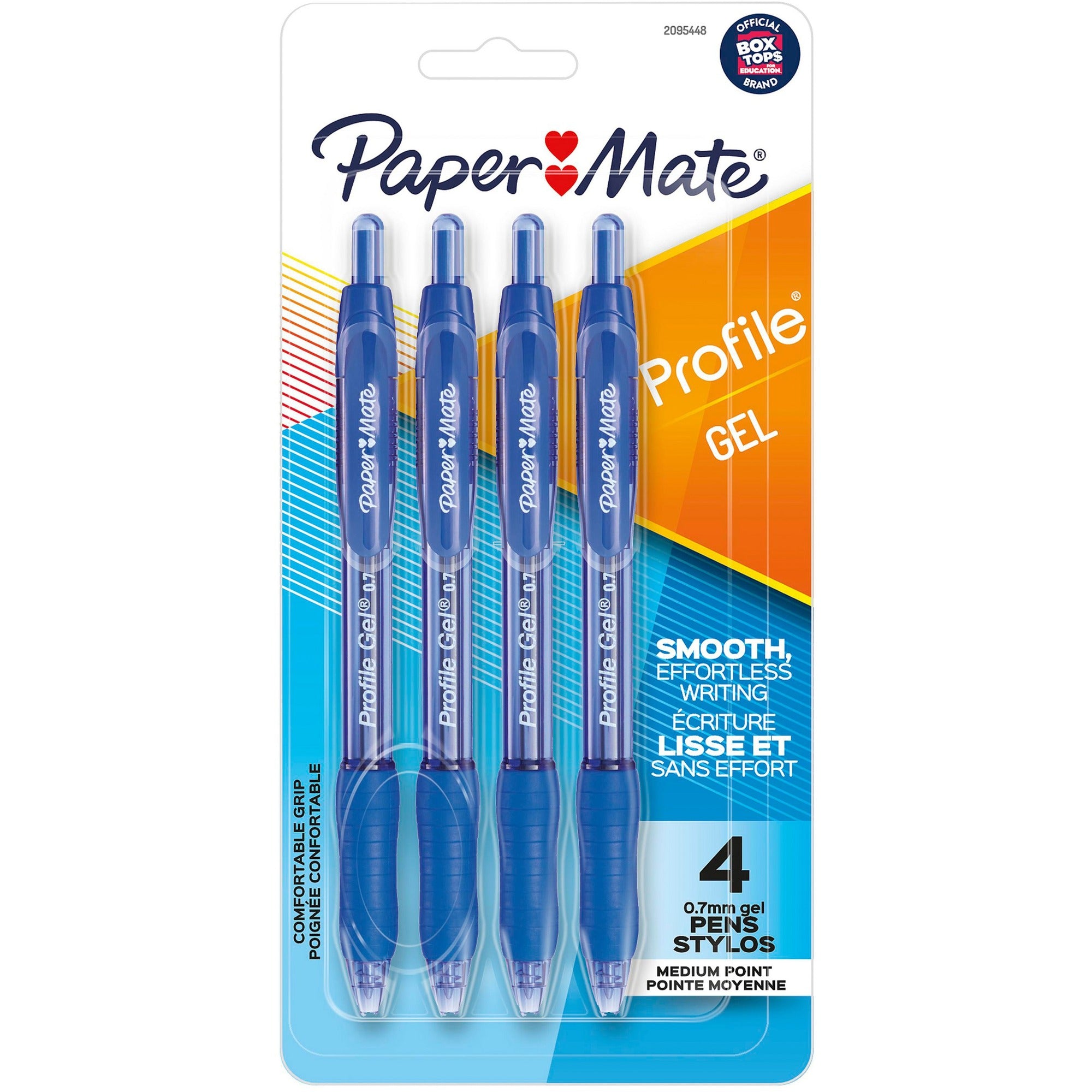 Paper Mate Profile 0.7mm Retractable Gel Pen - 0.7 mm Medium Pen Point - Retractable - Blue Ink - Gel-based - 4 / Pack