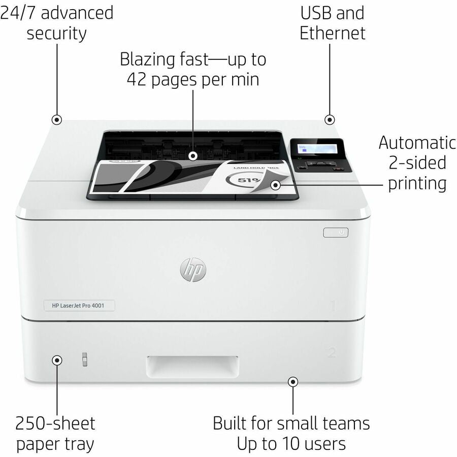 HP LaserJet Pro 4001dn Desktop Laser Printer - Monochrome - Alternate-Image11