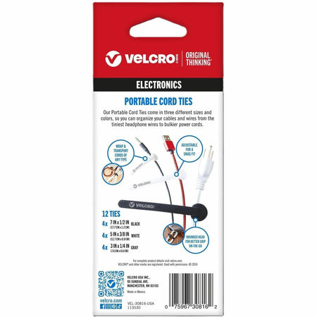 VELCRO® Portable Cord Ties: Multi Cable Tie Pack - Audio/Video Cables & Accessories