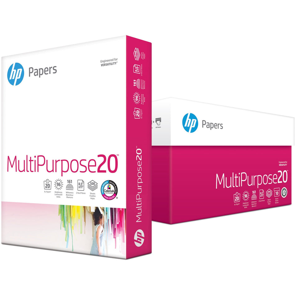 PALLET HP Papers Multipurpose20 Copy Paper - White - 96 Brightness - Letter - 8 1/2" x 11" - 20 lb Basis Weight - Smooth - Quick Drying, Smear Resistant - White - 500 Sheets per Ream - 400 / Pallet