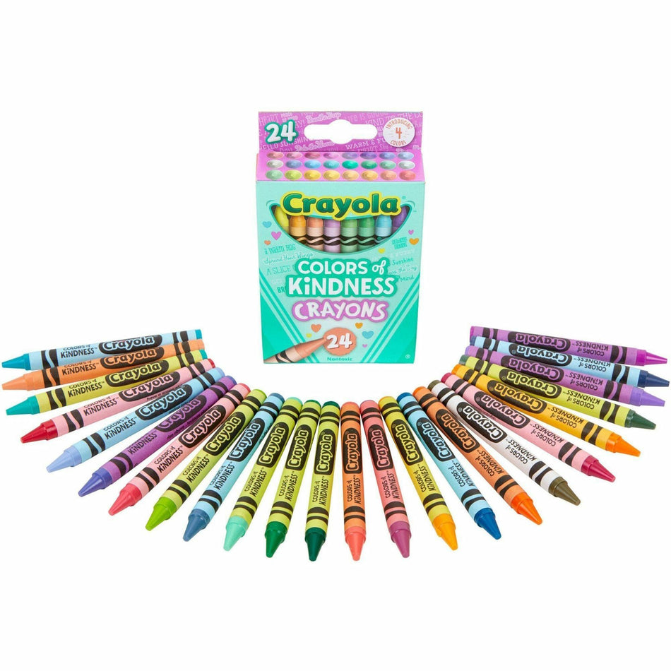 Crayola Colors of Kindness Crayons, 24 Count - 3.6" Length - Regular - For Adult/Child - Assorted - 24 / Pack