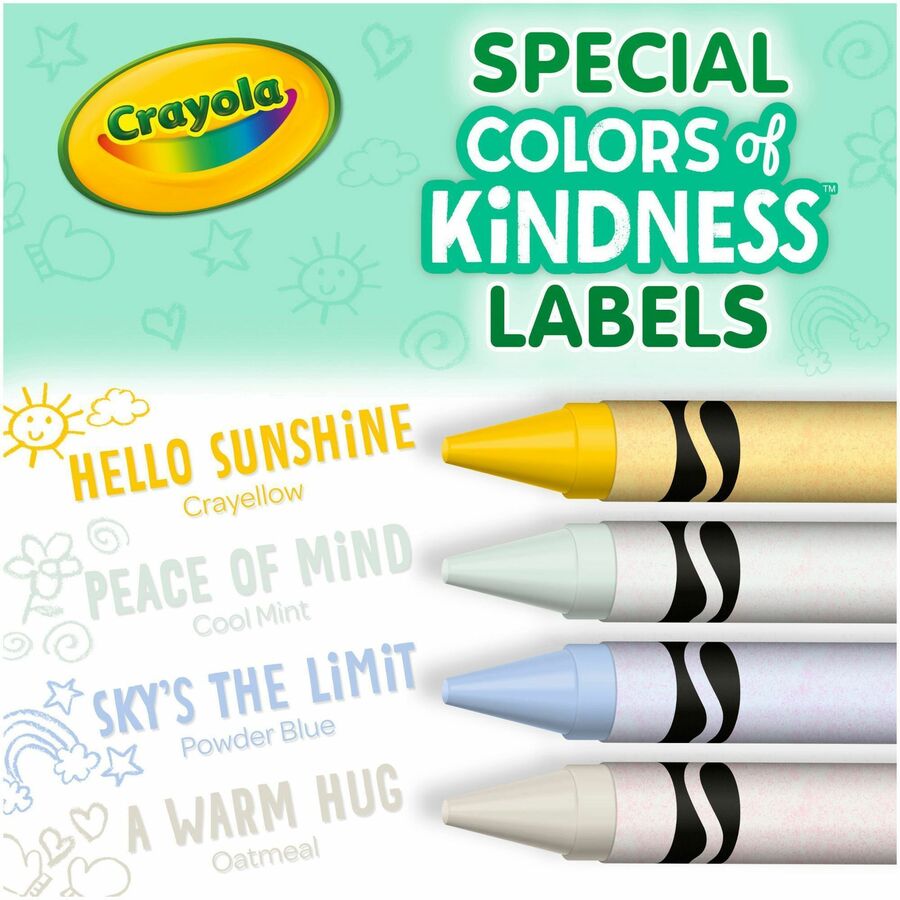 Crayola Colors of Kindness Crayons, 24 Count - 3.6" Length - Regular - For Adult/Child - Assorted - 24 / Pack
