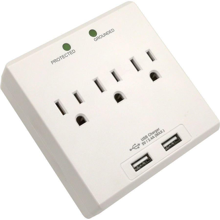 Compucessory Wall Charger Station - 3 x AC, 2 x USB - 2.40 A