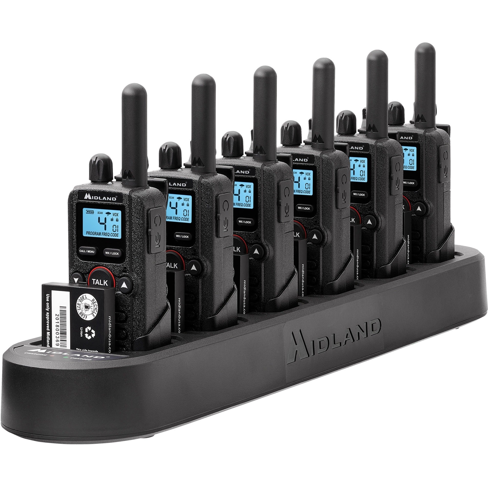Midland BizTalk BR180X6BGC On-Site Business Radio Bundle Pack - 4 Radio Channels - 142 Total Privacy Codes - Lightweight - Lithium Ion (Li-Ion) - Gray - 6/Set - 1 Each