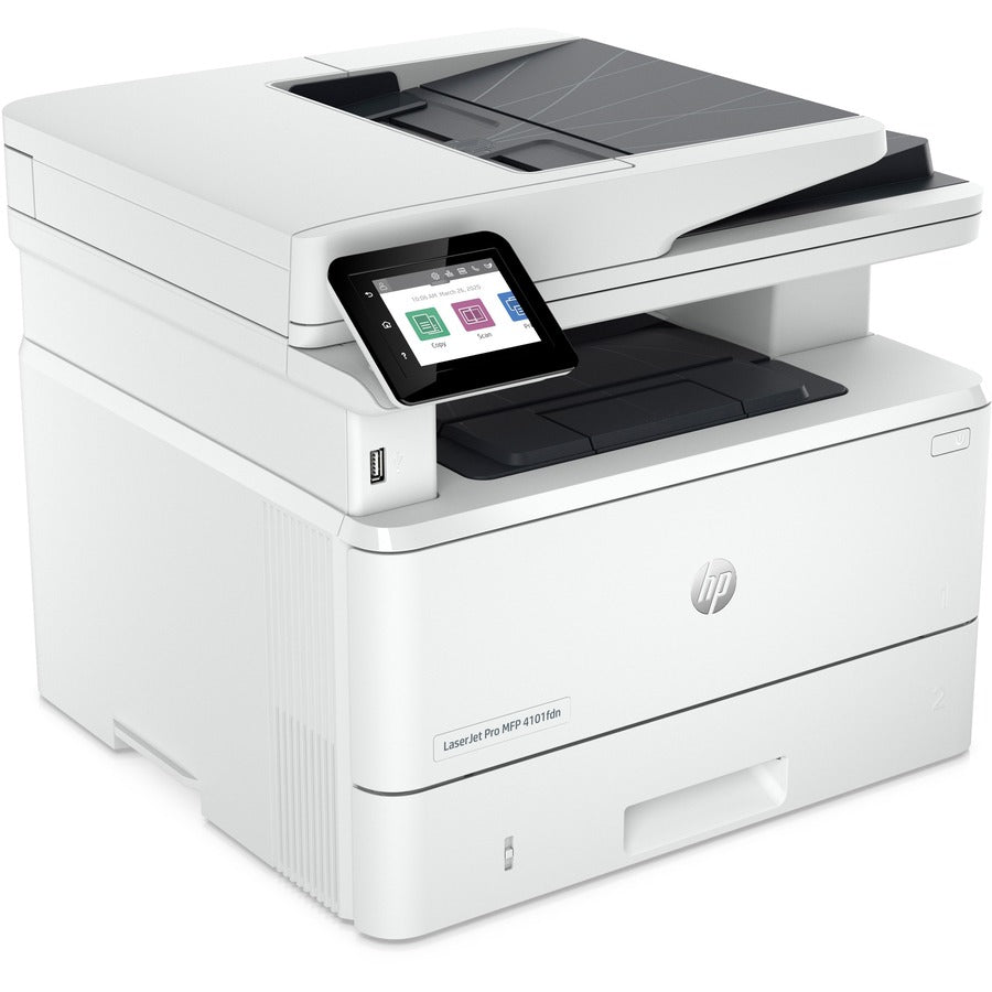HP LaserJet Pro 4101fdw Wireless Laser Multifunction Printer - Monochrome - White - Right