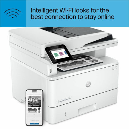 HP LaserJet Pro 4101fdw Wireless Laser Multifunction Printer - Monochrome - White - Alternate-Image2