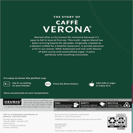 Starbucks&reg; K-Cup Caffe Verona Coffee - Rear