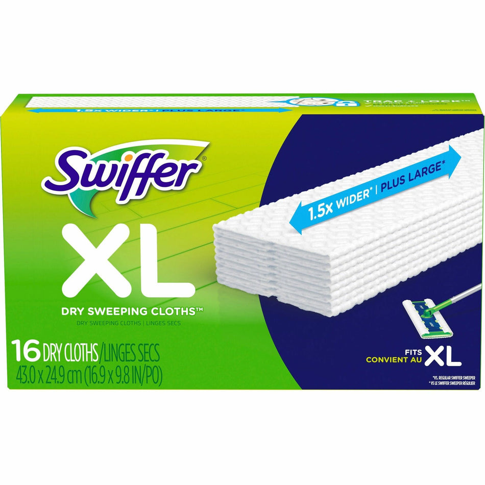 Swiffer Sweeper XL Dry Sweeping Cloths - X-Large - White - 16/Box - 1 Each