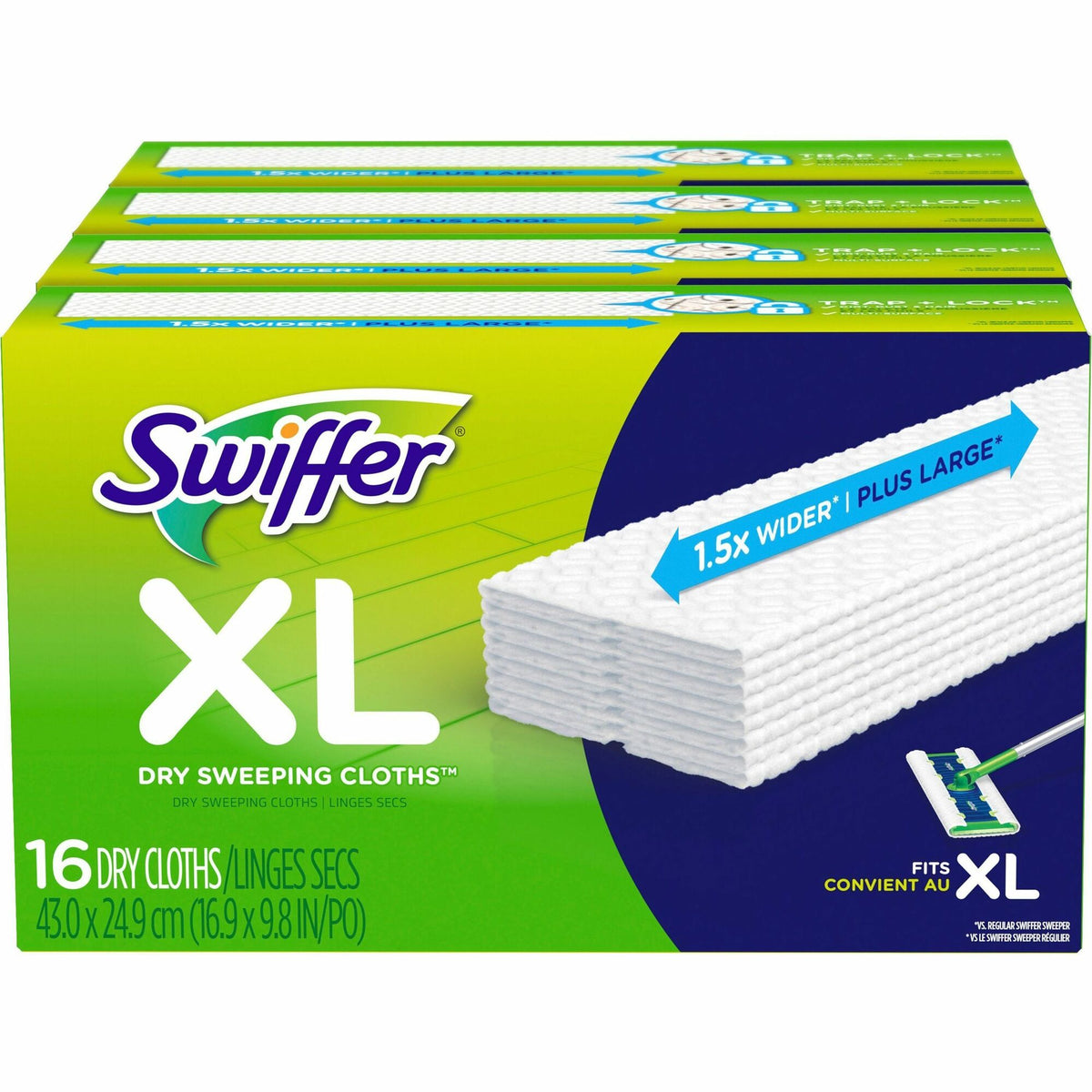 Swiffer Sweeper XL Dry Sweeping Cloths - X-Large - White - 16/Box - 4 / Carton