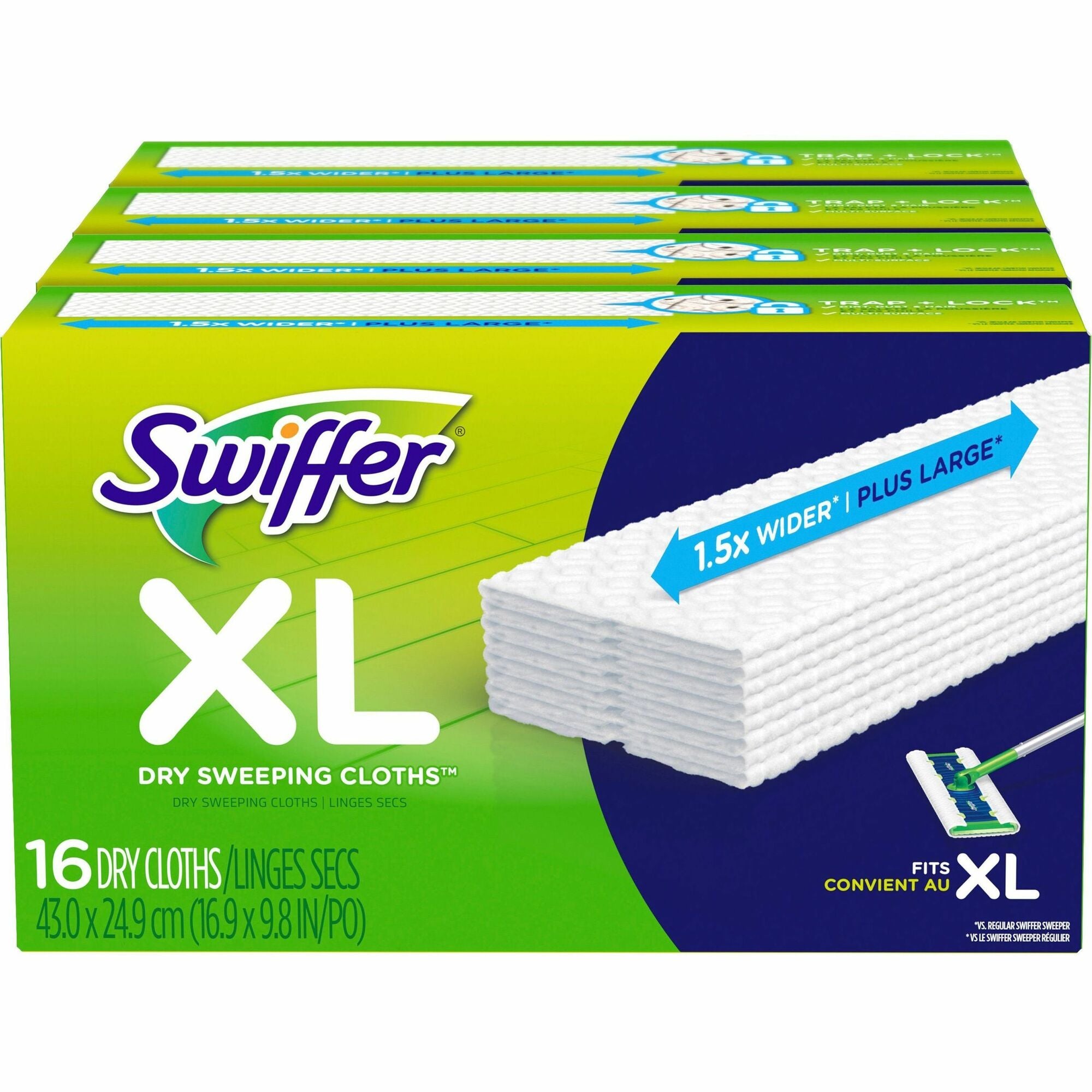 Swiffer Sweeper XL Dry Sweeping Cloths - X-Large - White - 16/Box - 4 / Carton