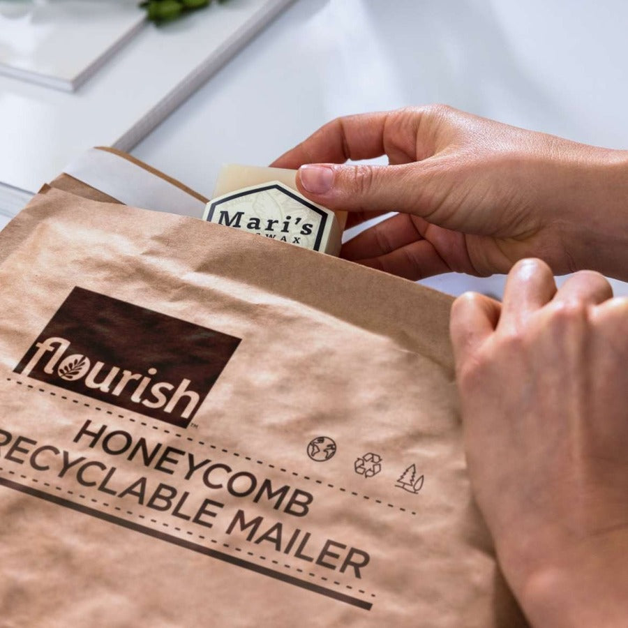 Duck Brand Flourish Honeycomb Recyclable Mailers - Mailing/Shipping - 14 4/5" Length - Flap - Brown - 20 / Carton