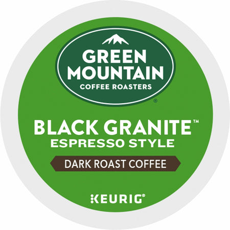Green Mountain Coffee Roasters® K-Cup Black Granite Espresso Style Coffee - Compatible with Keurig Brewer - Dark - K-Cup - Black Granite - 24 / Box