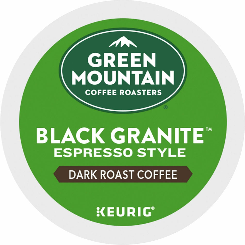 Green Mountain Coffee Roasters® K-Cup Black Granite Espresso Style Coffee - Compatible with Keurig Brewer - Dark - K-Cup - Black Granite - 24 / Box