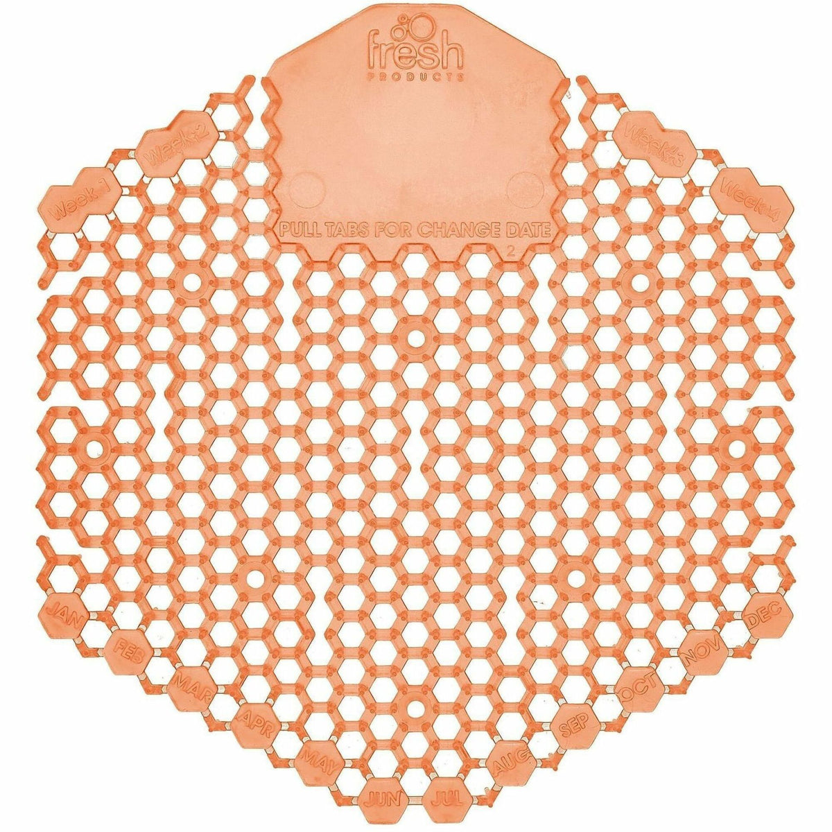 Fresh Products Wave 3D Urinal Screen - Lasts upto 30 Days - Splash Reducer, Odor Control - 10 / Box - Orange