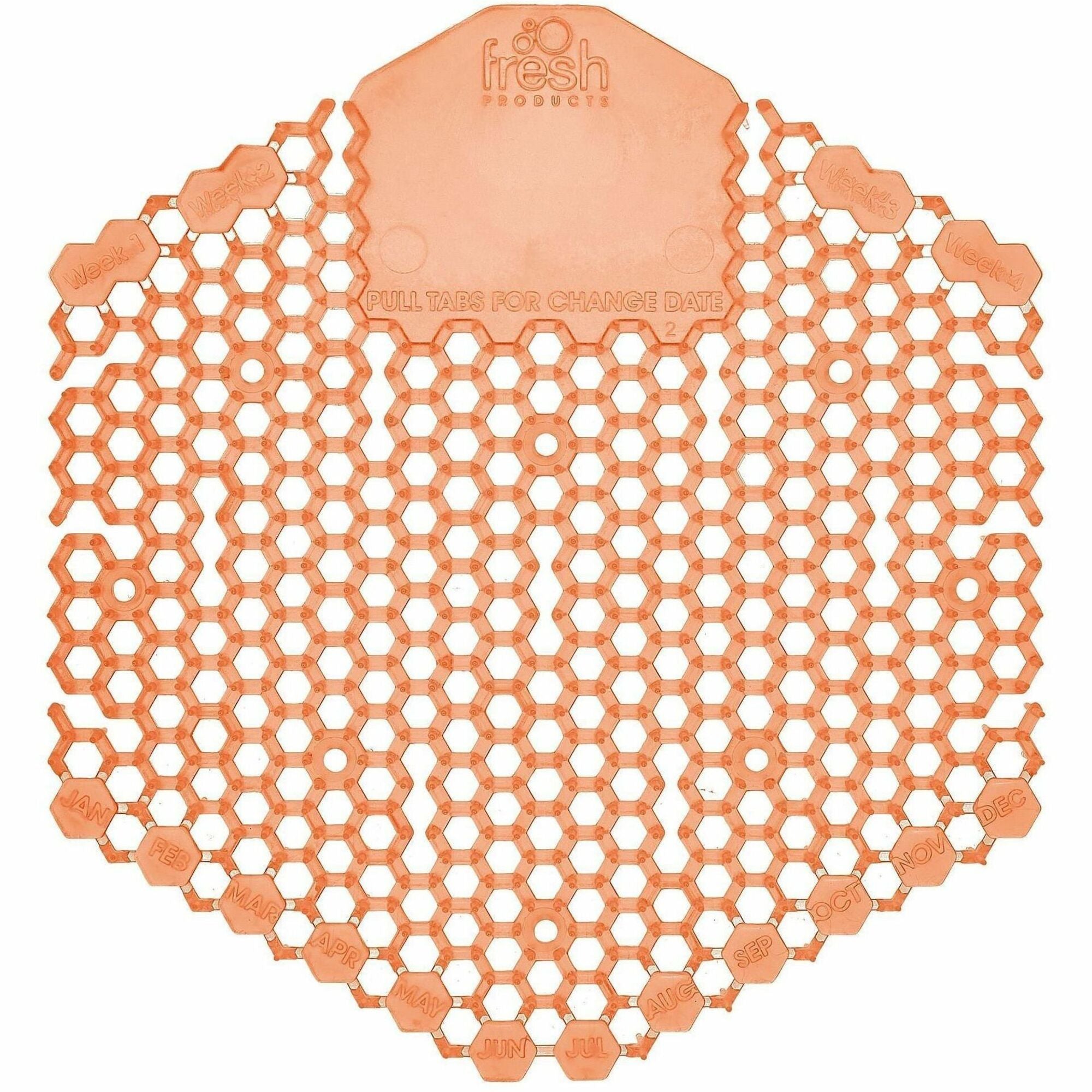 Fresh Products Wave 3D Urinal Screen - Lasts upto 30 Days - Splash Reducer, Odor Control - 10 / Box - Orange