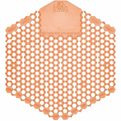 Fresh Products Wave 3D Urinal Screen - Lasts upto 30 Days - Splash Reducer, Odor Control - 10 / Box - Orange