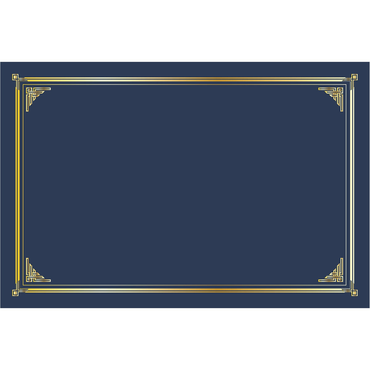 Geographics Certificate Holder - Linen - Gold Foil, Navy Blue - 10 / Pack