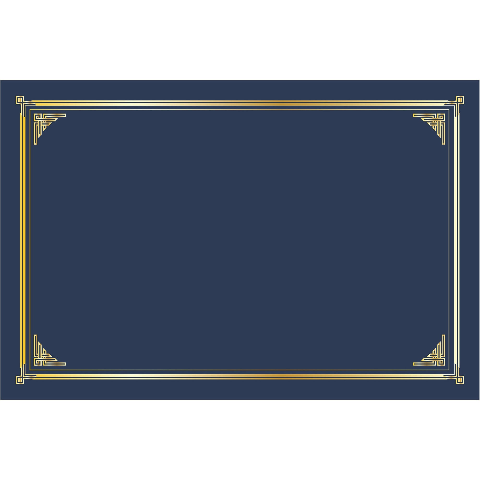 Geographics Certificate Holder - Linen - Gold Foil, Navy Blue - 10 / Pack