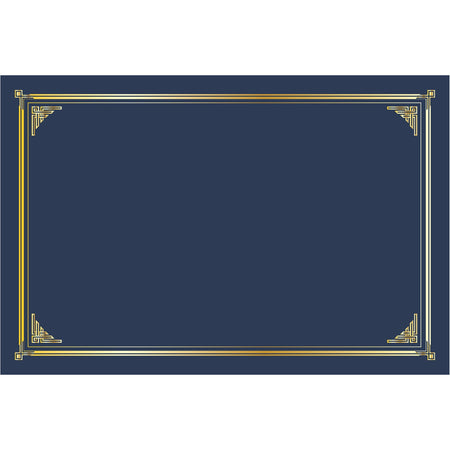 Geographics Certificate Holder - Linen - Gold Foil, Navy Blue - 10 / Pack