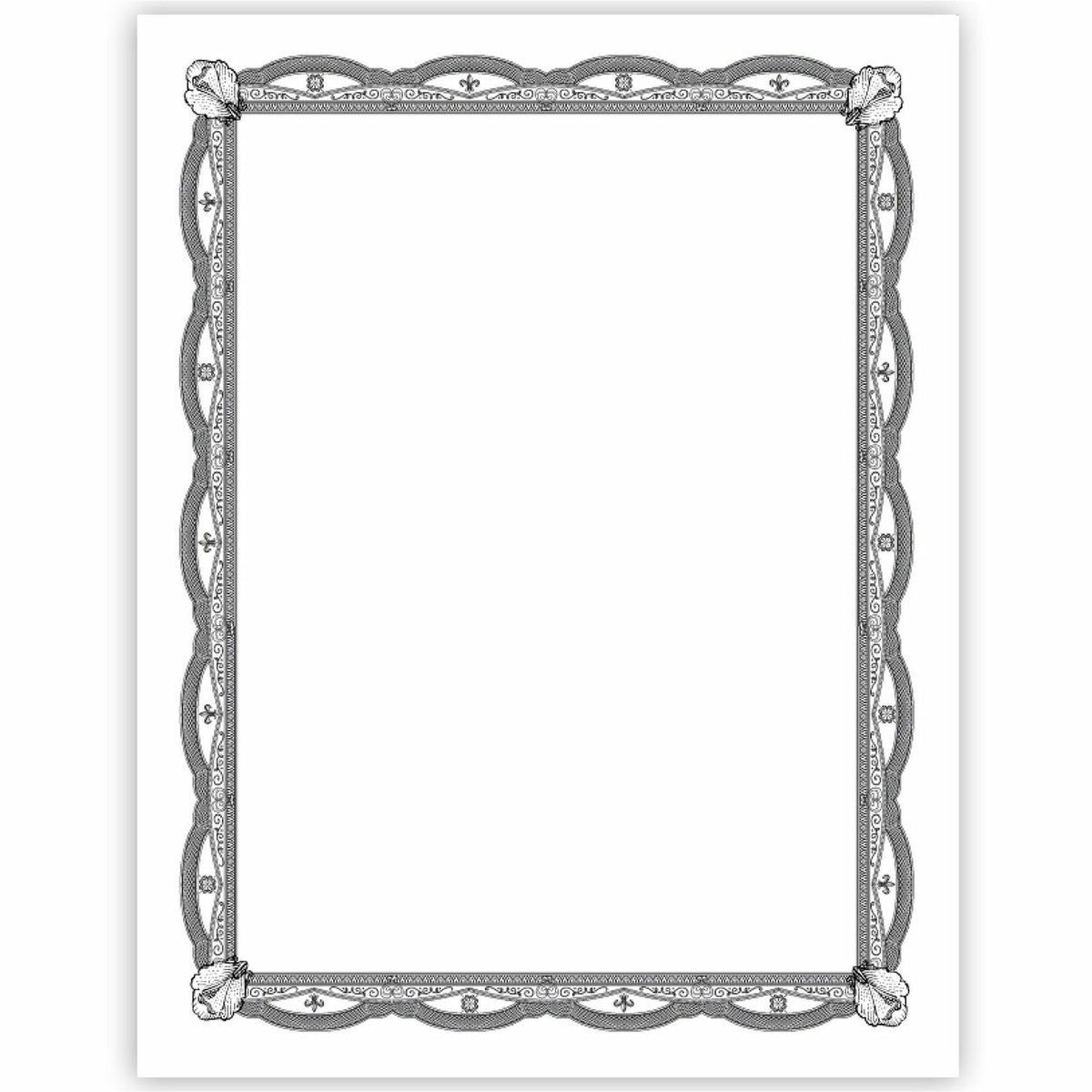 Geographics Silver Foil Award Certificates - 65 lb Basis Weight - 11" Width - Inkjet Compatible - Assorted, Silver - Foil - 15 / Pack