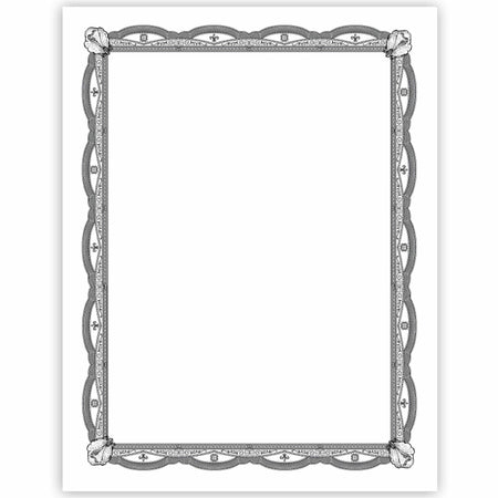 Geographics Silver Foil Award Certificates - 65 lb Basis Weight - 11" Width - Inkjet Compatible - Assorted, Silver - Foil - 15 / Pack