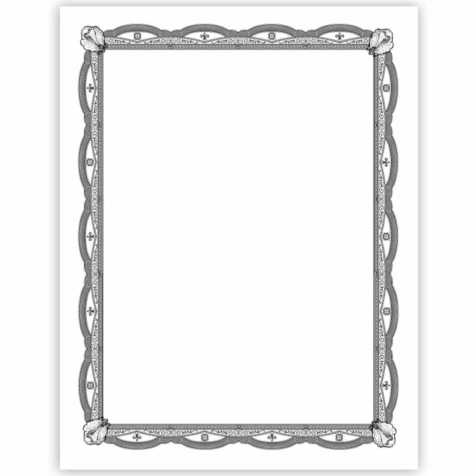 Geographics Silver Foil Award Certificates - 65 lb Basis Weight - 11" Width - Inkjet Compatible - Assorted, Silver - Foil - 15 / Pack