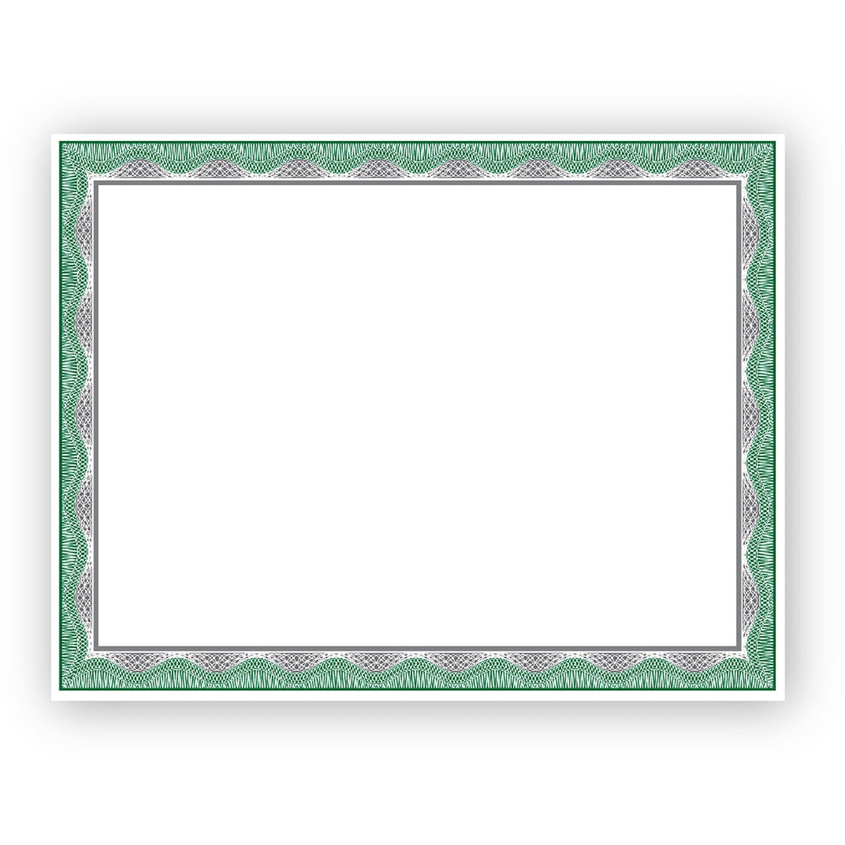 Geographics Silver Foil Award Certificates - 65 lb Basis Weight - 11" Width - Inkjet, Laser Compatible - Assorted, Green, Silver, White - Foil - 15 / Pack