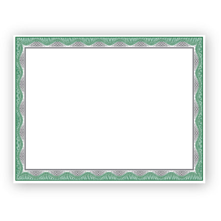 Geographics Silver Foil Award Certificates - 65 lb Basis Weight - 11" Width - Inkjet, Laser Compatible - Assorted, Green, Silver, White - Foil - 15 / Pack