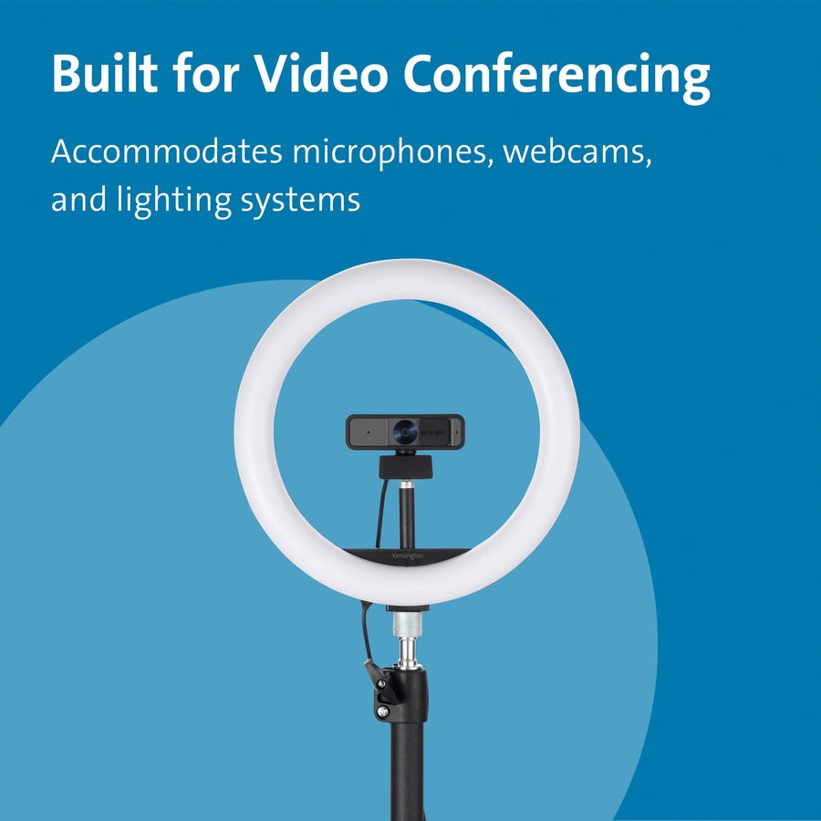 Kensington A1000 Clamp Mount for Microphone, Webcam, Lighting System, Telescope, Boom Arm - Black - Height Adjustable - 1 Each