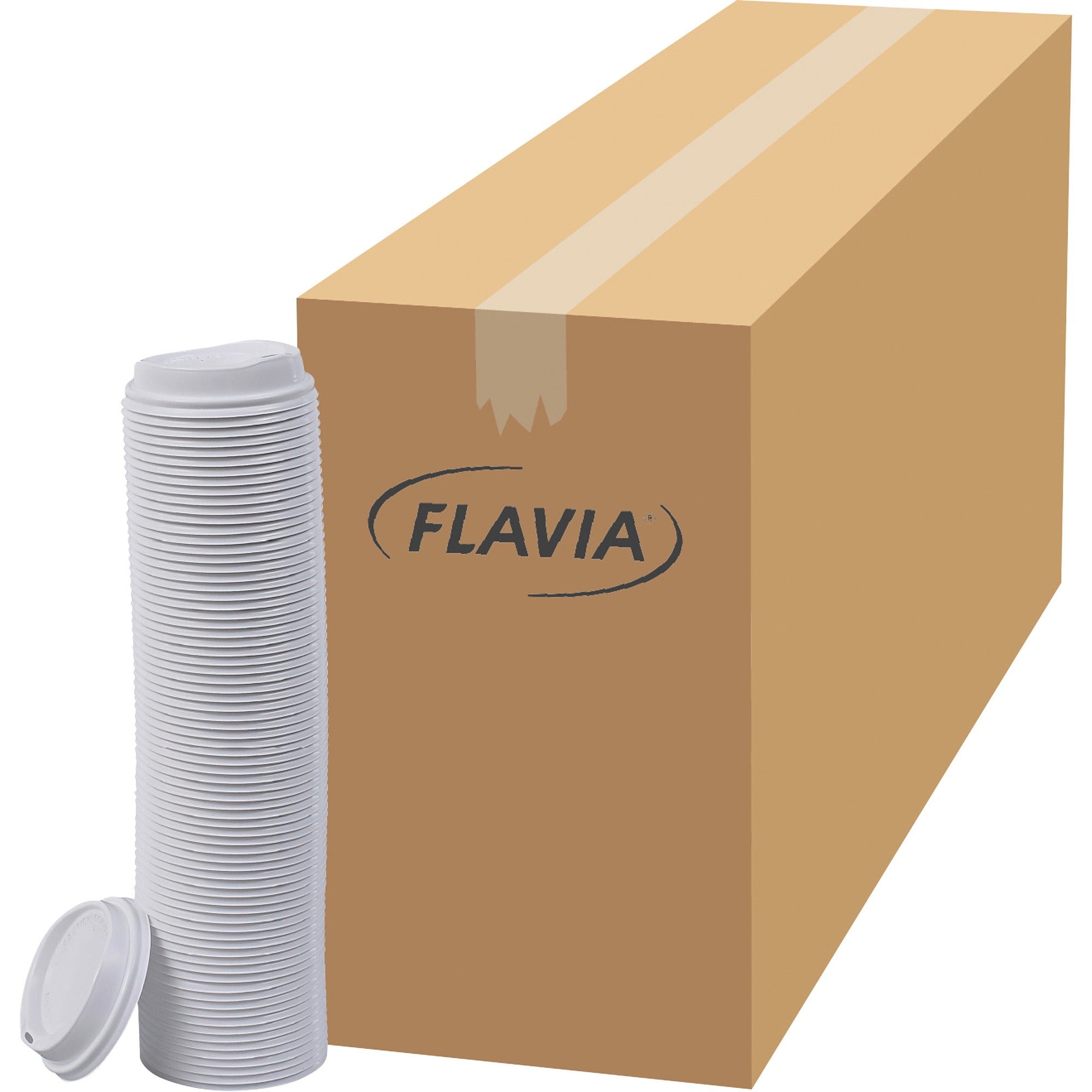 Flavia 10 oz Hot Beverage Paper Cup Lids - 10 fl oz - White - Paper - Beverage, Hot Drink - 1000 / Carton