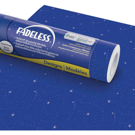 Fadeless Bulletin Board Paper Rolls - Bulletin Board, Classroom, Fun and Learning, File Cabinet, Door, Display, Paper Sculpture, Table Skirting, Party, Home Project, Office Project, ... - 48" Width x 50 ft Length - 50 lb Basis Weight - Night Sky - 1 Roll