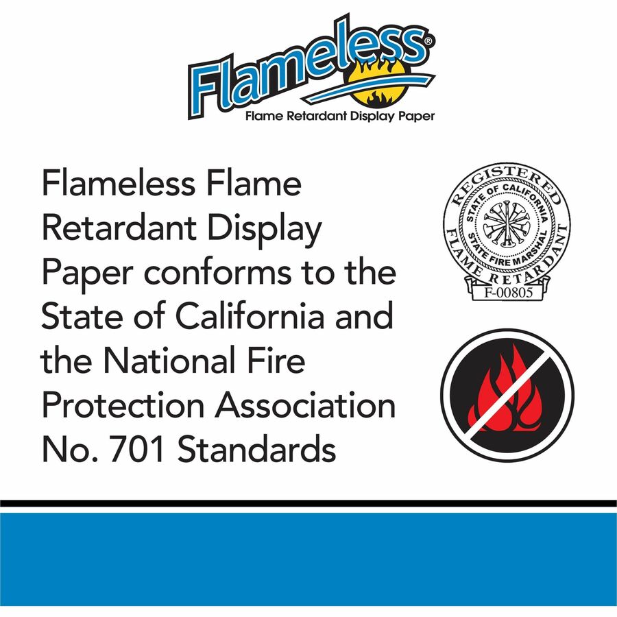 Flameless Flame-Retardant Paper - Classroom, Office, Mural, Banner, Bulletin Board - 48" Width x 100 ft Length - Sunrise Yellow - 1 Roll