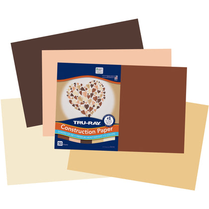 Tru-Ray Construction Paper - Art Project, Craft Project - 12" Width x 18" Length - 76 lb Basis Weight - Assorted - Fiber, Sulphite - 50 / Pack