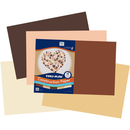 Tru-Ray Construction Paper - Art Project, Craft Project - 12" Width x 18" Length - 76 lb Basis Weight - Assorted - Fiber, Sulphite - 50 / Pack