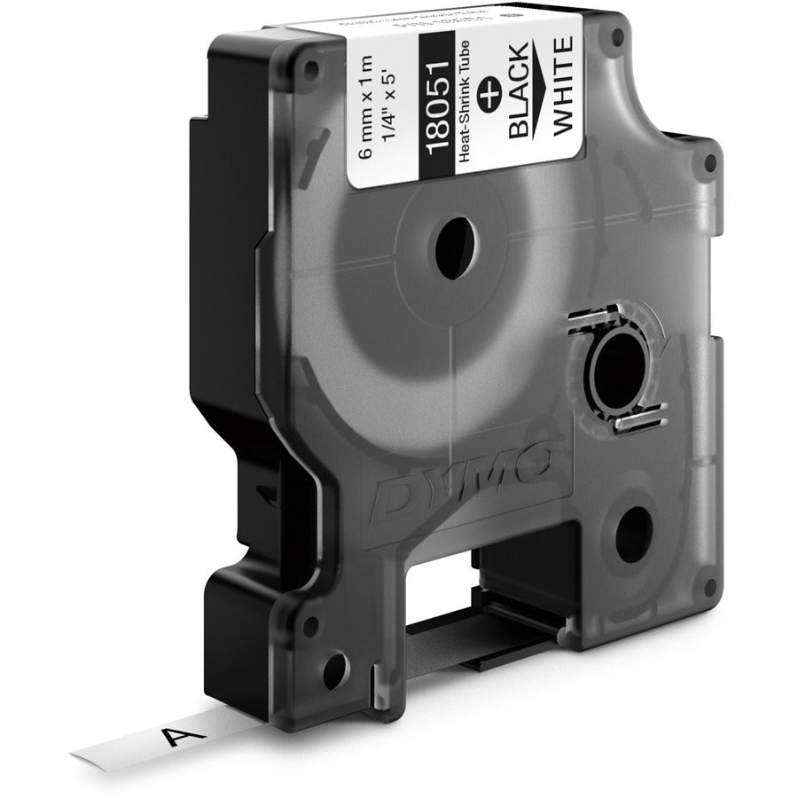 Dymo Rhino Heat Shrink Tube Labels - 1/4" Width - Thermal Transfer - White - Polyolefin - 1 Each