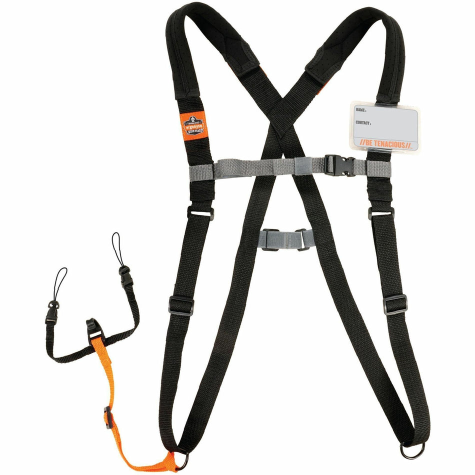 Ergodyne 3138 Padded Bar-code Scanner Harness - Small (S) - Hook & Loop Attachment - Black - 1 Each
