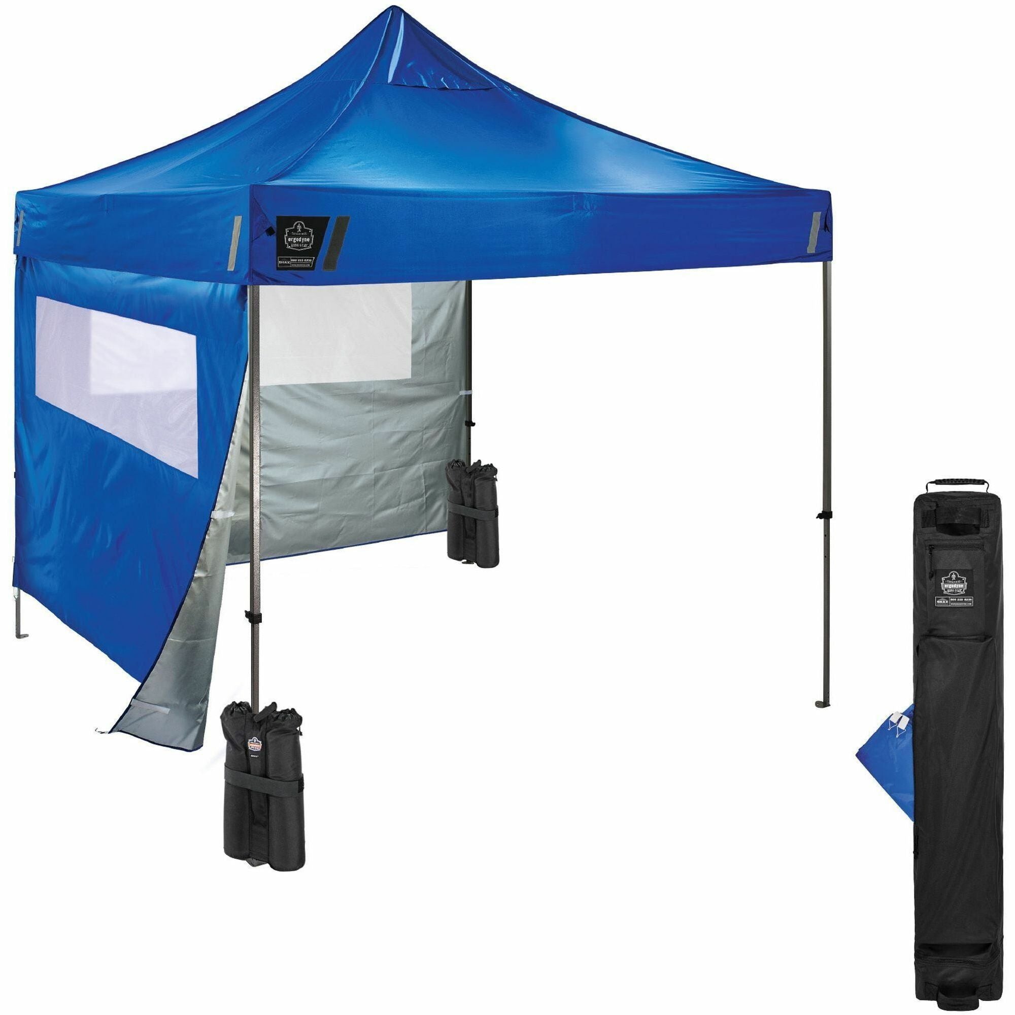 Ergodyne 6052 Heavy-Duty Window Tent Kits - Canopy StyleBlue - Mesh, Acrylonitrile Butadiene Styrene (ABS), Polyurethane, Nylon, Steel, Polyester Fabric - Steel Frame