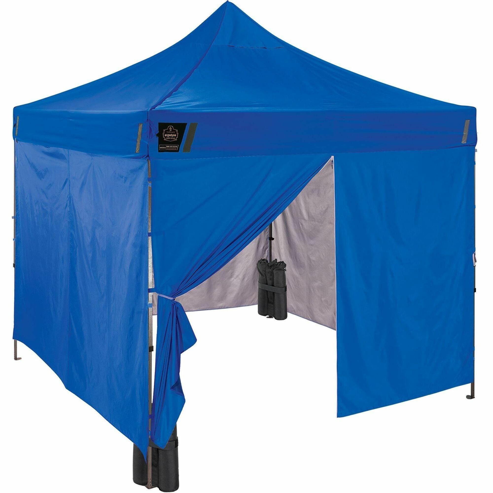 Ergodyne 6053 Heavy-Duty Pop-Up Tent Kits - Canopy StyleBlue - Polyester, Acrylonitrile Butadiene Styrene (ABS), Polyurethane, Polyester Fabric - Steel Frame