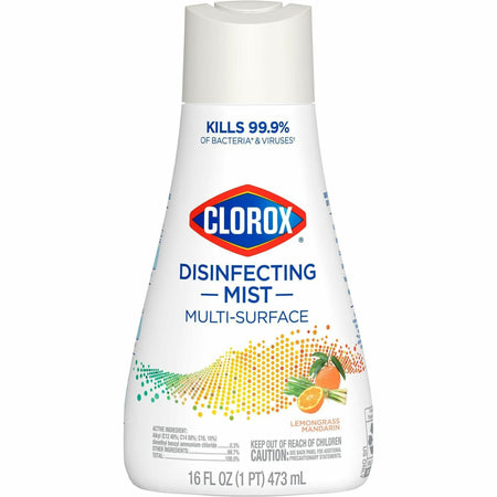 Clorox Disinfecting, Sanitizing & Antibacterial Mist Refill - 16 fl oz (0.5 quart) - Lemongrass Mandarin Scent - Non-aerosol, Bleach-free - White - 1 Each