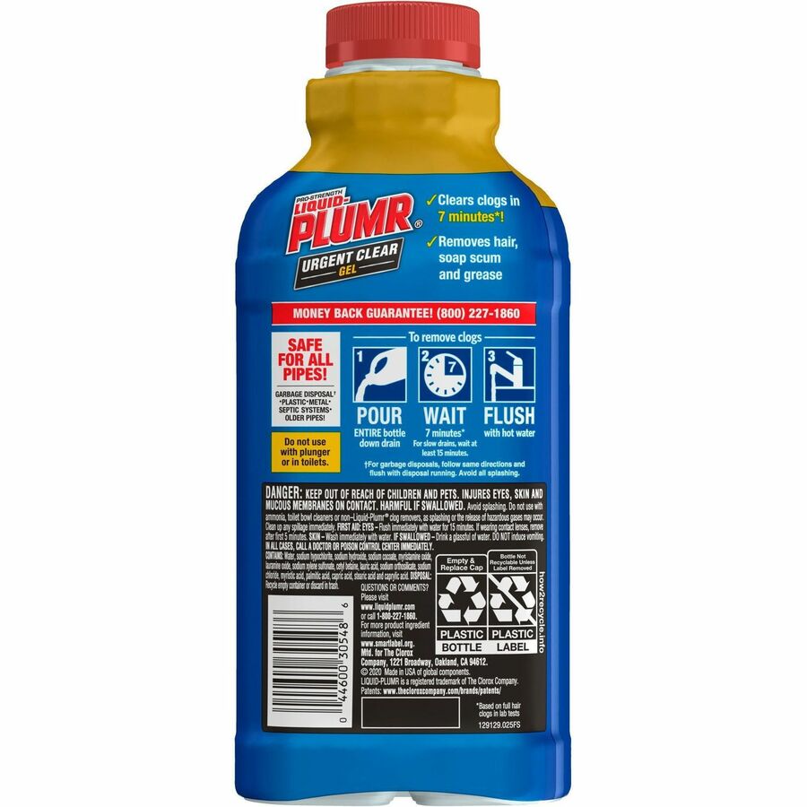 Liquid-Plumr Urgent Clear Pro-Strength Clog Remover - Rear
