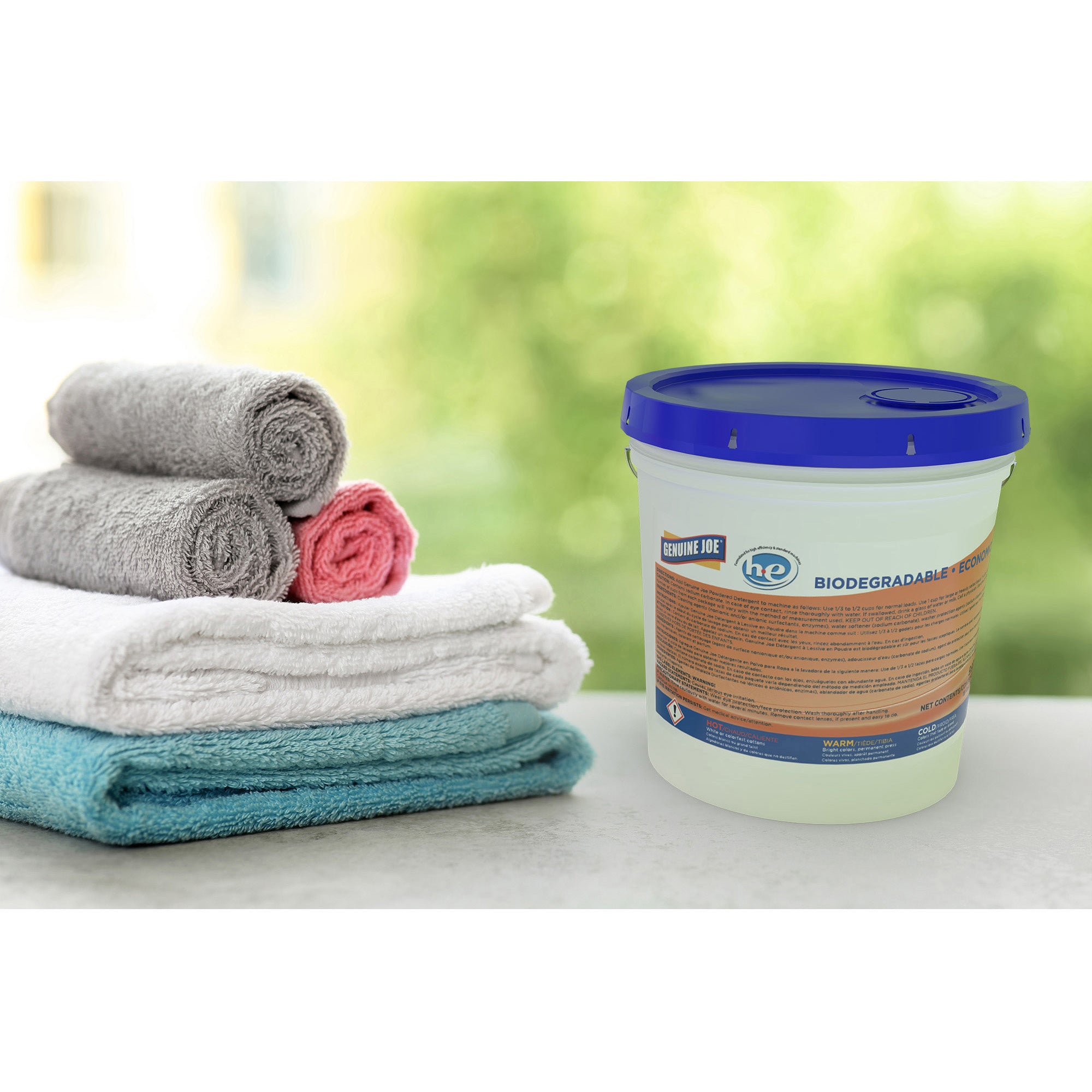 Genuine Joe Economical Powdered Laundry Detergent - 288 oz (18 lb) - 1 Each - Non-toxic, Deodorize, Residue-free, Dye-free, Environmentally Friendly - White