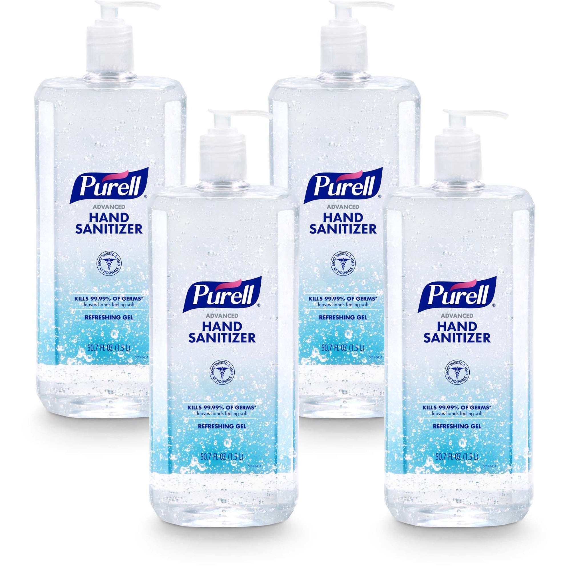 PURELL® Advanced Hand Sanitizer Gel - 1.59 quart - Pump Bottle Dispenser - Kill Germs - Hand, Classroom, Reception, Outdoor, Medical - Clear - Paraben-free, Phthalate-free, Preservative-free, Anti-irritant - 4 / Carton
