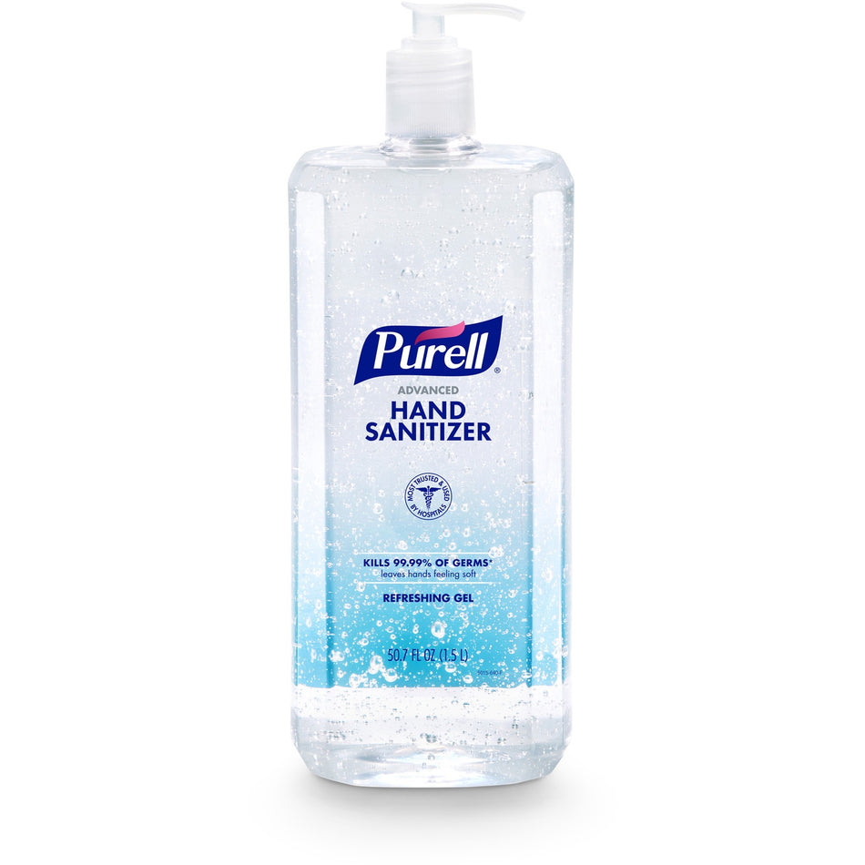 PURELL® Advanced Hand Sanitizer Gel - 1.59 quart - Pump Bottle Dispenser - Kill Germs - Hand, Reception, Classroom, Outdoor, Medical - Clear - Paraben-free, Phthalate-free, Preservative-free, Anti-irritant - 1 Each