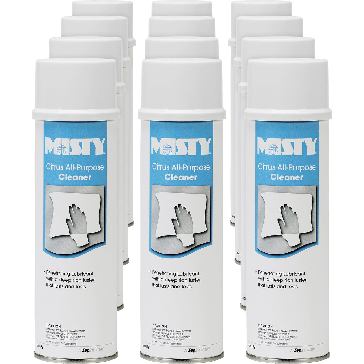 MISTY Citrus All-Purpose Cleaner - For Multipurpose - Aerosol, Foam Spray - 19 fl oz (0.6 quart) - Citrus Scent - Non-flammable, Petroleum Free, Chlorine-free, Organic - White - 12 / Carton