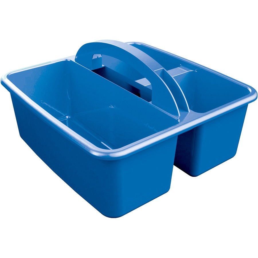 Deflecto Antimicrobial Kids Storage Caddy - 3 Compartment(s) - 5.34" Height x 9.37" Width x 9.32" Depth - Antimicrobial, Lightweight, Portable, Mold Resistant, Mildew Resistant, Durable, Washable, Stackable - Blue - Polypropylene - 1 Each